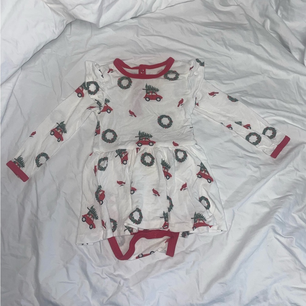 Kyte Baby Twirl Bodysuit 3-6 Months in Red Truck Christmas